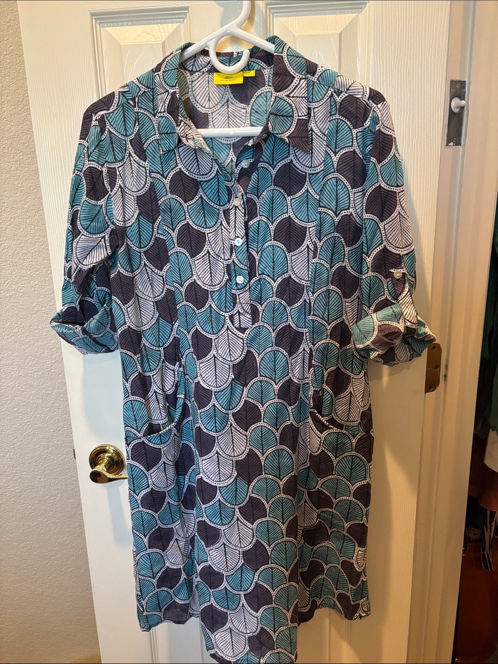 Roller Rabbit Liana Keaton Printed Cotton Voile Tunic Dress size Small